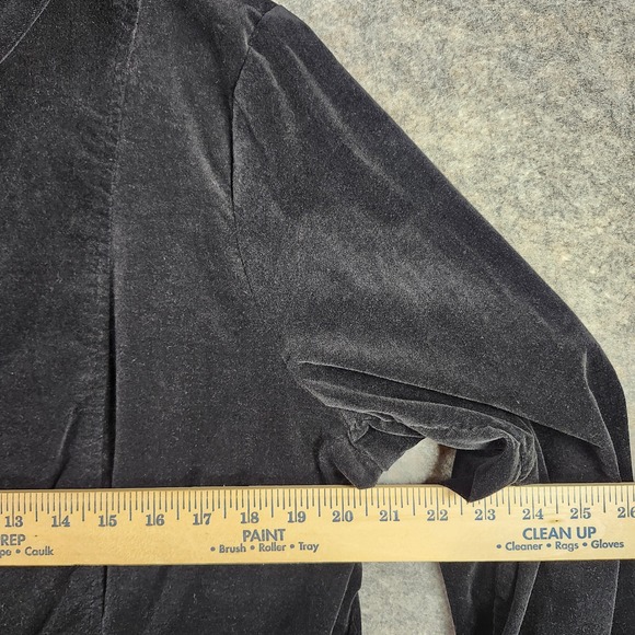 Michael Kors Black Velvet Womens Funnel Neck Button Front Jacket Plus Size 1X - Picture 4 of 16